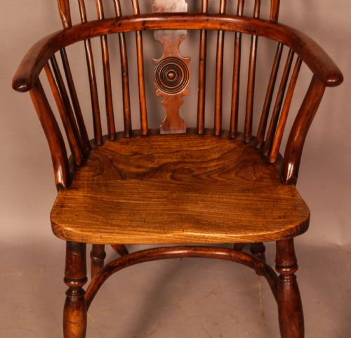 A VERY RARE WILLIAM WHEATLAND YEW WINDSOR CHAIR - ADDITIONAL PHOTO 4