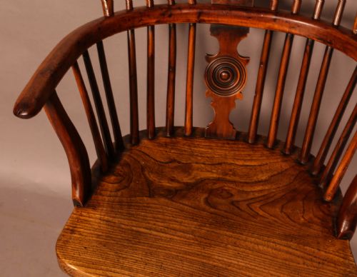 A VERY RARE WILLIAM WHEATLAND YEW WINDSOR CHAIR - ADDITIONAL PHOTO 5