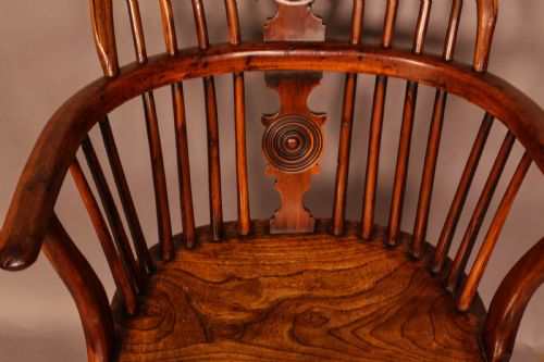 A VERY RARE WILLIAM WHEATLAND YEW WINDSOR CHAIR - ADDITIONAL PHOTO 9