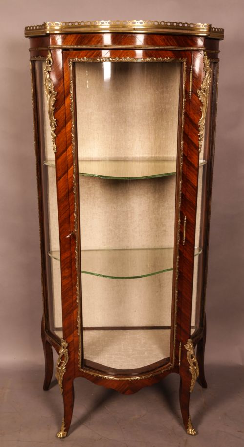 a french kingwood display cabinet - CATEGORY: ANTIQUE CABINETS - DATED 19TH CENTURY