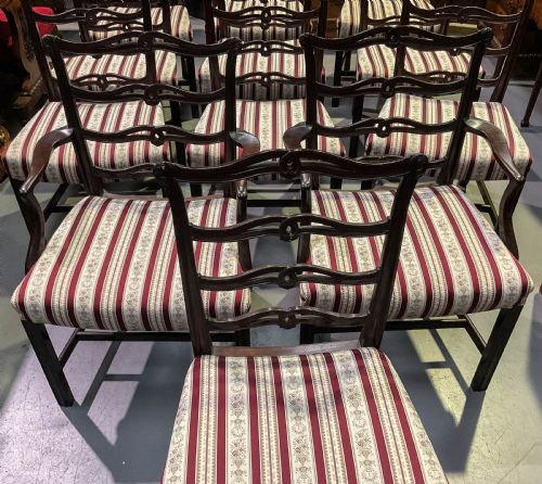 A SET OF 12 RIBBON BACK DINING CHAIRS MAHOGANY - ADDITIONAL PHOTO 2