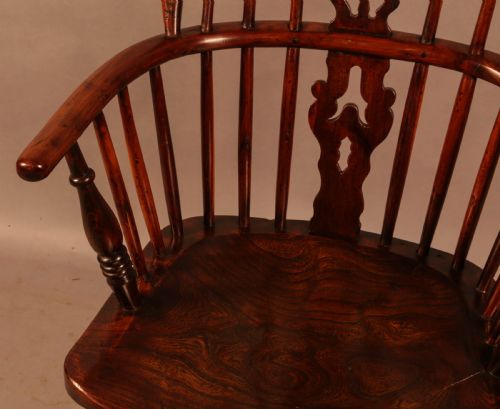 A YEW WOOD WINDSOR CHAIR C 1840 - ADDITIONAL PHOTO 3
