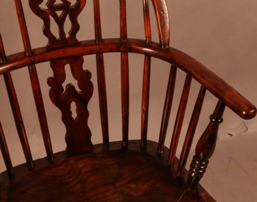 A YEW WOOD WINDSOR CHAIR C 1840 - ADDITIONAL PHOTO 7
