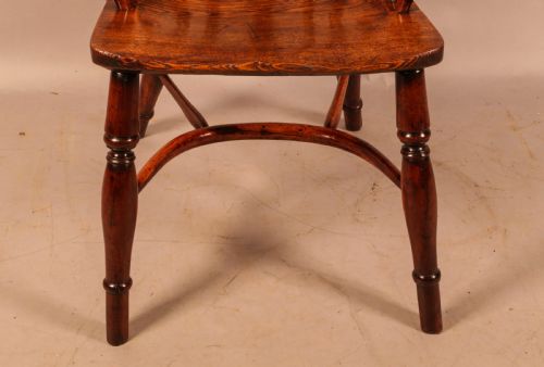 A GOOD YEW WOOD LOW BACK WINDSOR CHAIR ROCKLEY MAKER - ADDITIONAL PHOTO 6