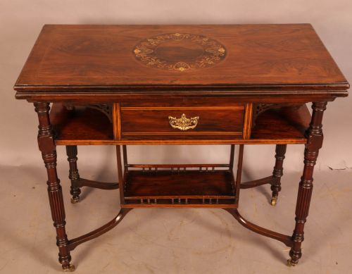 a fine rosewood games table by gillows - CATEGORY: ANTIQUE TABLES - DATED VICTORIAN