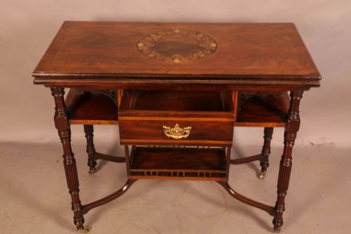 A FINE ROSEWOOD GAMES TABLE BY GILLOWS - ADDITIONAL PHOTO 1