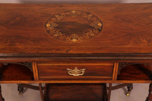 A FINE ROSEWOOD GAMES TABLE BY GILLOWS - ADDITIONAL PHOTO 2