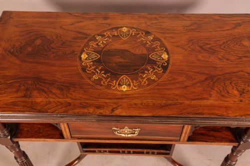 A FINE ROSEWOOD GAMES TABLE BY GILLOWS - ADDITIONAL PHOTO 4