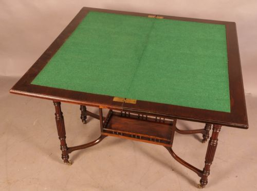 A FINE ROSEWOOD GAMES TABLE BY GILLOWS - ADDITIONAL PHOTO 5