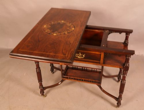 A FINE ROSEWOOD GAMES TABLE BY GILLOWS - ADDITIONAL PHOTO 6