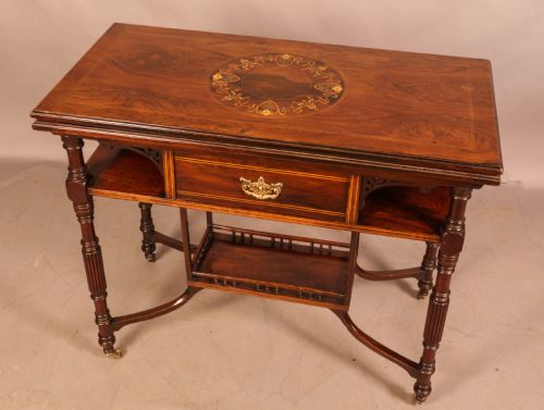 A FINE ROSEWOOD GAMES TABLE BY GILLOWS - ADDITIONAL PHOTO 7
