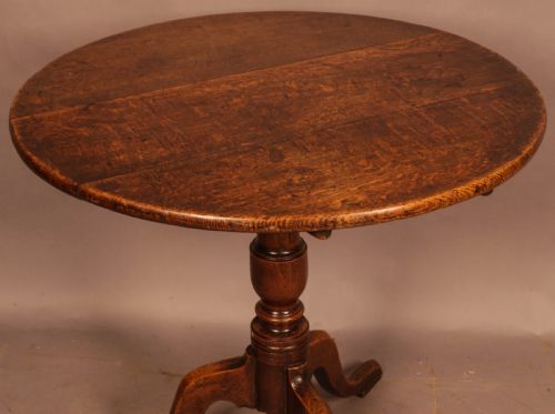 A SMALL GEORGIAN OAK TRIPOD SUPPER TABLE - ADDITIONAL PHOTO 1