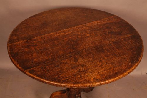 A SMALL GEORGIAN OAK TRIPOD SUPPER TABLE - ADDITIONAL PHOTO 2