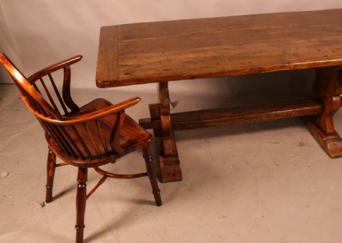 A 19TH CENTURY OAK REFECTORY TABLE SEATS 6 - ADDITIONAL PHOTO 11