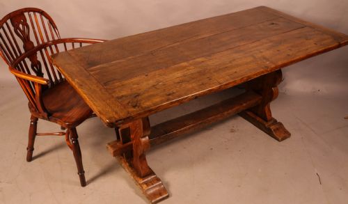 A 19TH CENTURY OAK REFECTORY TABLE SEATS 6 - ADDITIONAL PHOTO 12