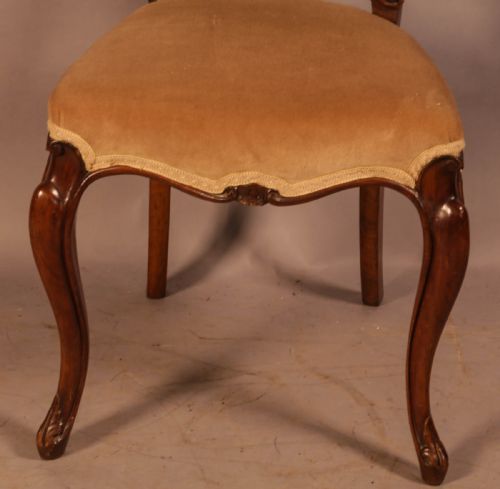 A SET OF 6 VICTORIAN SOLID WALNUT DINING CHAIRS - ADDITIONAL PHOTO 7