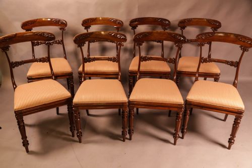 lovely set of 8 georgian dining chairs in rosewood - CATEGORY: ANTIQUE CHAIRS - DATED 19TH CENTURY