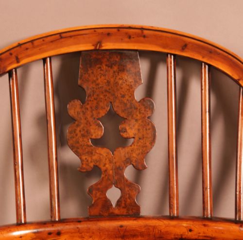 A GOOD YEW WOOD LOW BACK WINDSOR CHAIR ALLSOP OF WORKSOP - ADDITIONAL PHOTO 7