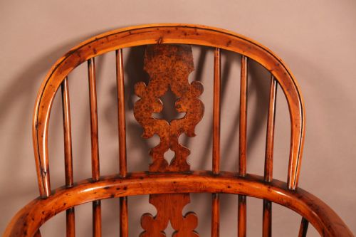 A GOOD YEW WOOD LOW BACK WINDSOR CHAIR ALLSOP OF WORKSOP - ADDITIONAL PHOTO 11