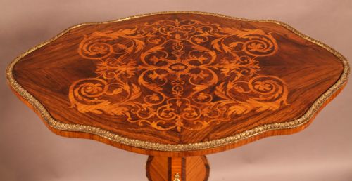 A FRENCH OCASIONAL TABLE IN KING WOOD AND ROSEWOOD INLAID - ADDITIONAL PHOTO 3