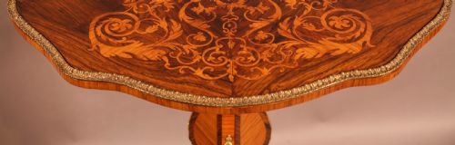 A FRENCH OCASIONAL TABLE IN KING WOOD AND ROSEWOOD INLAID - ADDITIONAL PHOTO 5