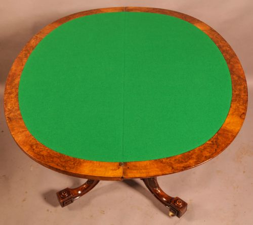 A SUPERB VICTORIAN BURR WALNUT GAMES TABLE - ADDITIONAL PHOTO 3