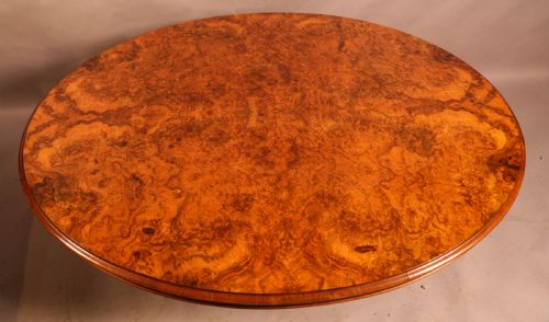 A VICTORIAN BURR WALNUT COFFEE TABLE - ADDITIONAL PHOTO 2