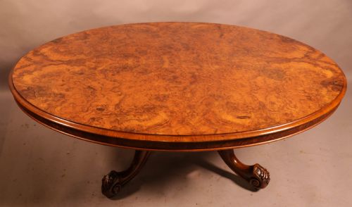 A VICTORIAN BURR WALNUT COFFEE TABLE - ADDITIONAL PHOTO 6
