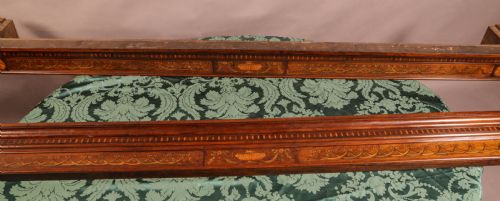 A RARE PAIR OF GEORGIAN CURTAIN PELMETS IN ROSEWOOD AND INLAID - ADDITIONAL PHOTO 1