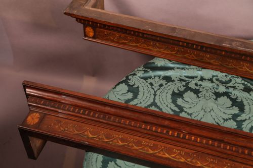 A RARE PAIR OF GEORGIAN CURTAIN PELMETS IN ROSEWOOD AND INLAID - ADDITIONAL PHOTO 3