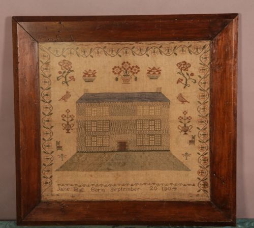 girl needle work sampler jane hall - CATEGORY: ANTIQUE MISCELLANEOUS - DATED GEORGIAN