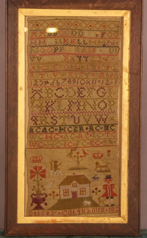 girl sampler betsey colquhoun 1821 - CATEGORY: ANTIQUE MISCELLANEOUS - DATED GEORGIAN