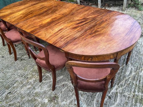 A GEORGIAN D END DINING TABLE IN MAHOGANY - ADDITIONAL PHOTO 12