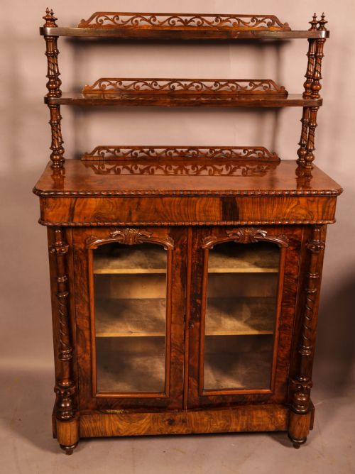 a victorian burr walnut chiffonier - CATEGORY: ANTIQUE CABINETS - DATED VICTORIAN