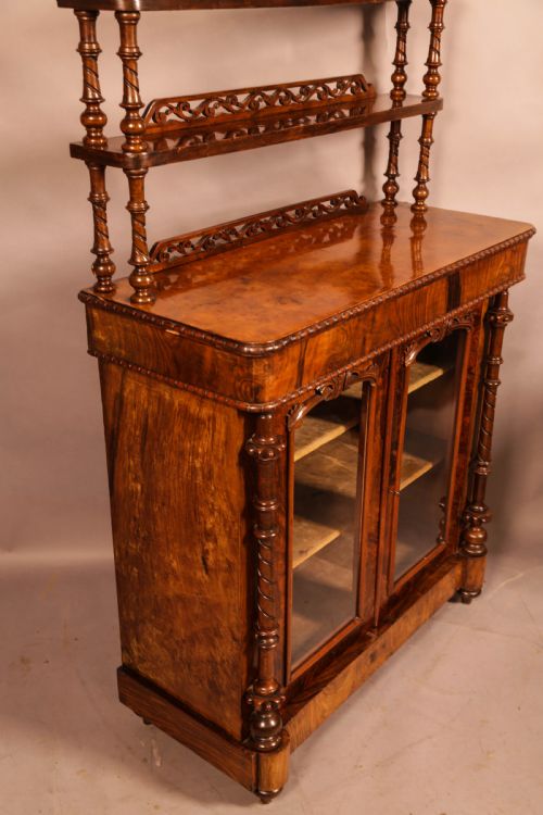 A VICTORIAN BURR WALNUT CHIFFONIER - ADDITIONAL PHOTO 1