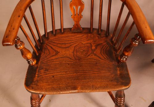 A PAIR OF YEW WOOD LOW BACK WINDSOR CHAIRS ROCKLEY - ADDITIONAL PHOTO 2