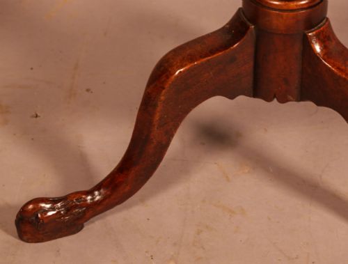 GEORGIAN TRIPOD SUPPER TABLE MAHOGANY CARVED FOOT - ADDITIONAL PHOTO 4
