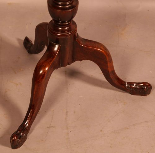 GEORGIAN TRIPOD SUPPER TABLE MAHOGANY CARVED FOOT - ADDITIONAL PHOTO 6