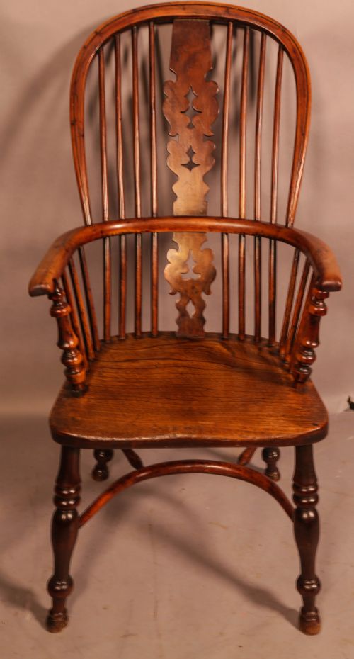 super quality worksop high back yew windsor allsop c 1840 - CATEGORY: ANTIQUE CHAIRS - DATED 19TH CENTURY