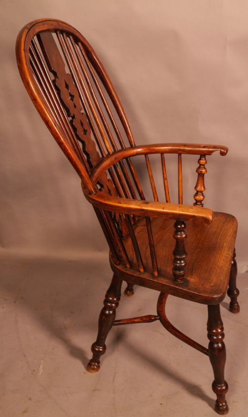 SUPER QUALITY WORKSOP HIGH BACK YEW WINDSOR ALLSOP C 1840 - ADDITIONAL PHOTO 1