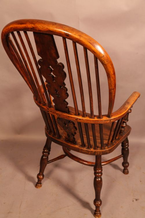 SUPER QUALITY WORKSOP HIGH BACK YEW WINDSOR ALLSOP C 1840 - ADDITIONAL PHOTO 2