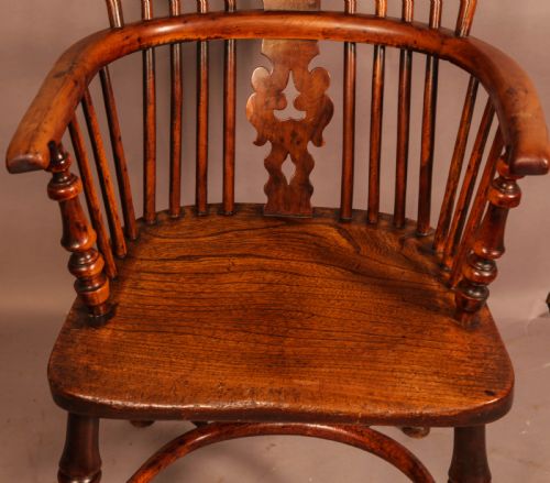 SUPER QUALITY WORKSOP HIGH BACK YEW WINDSOR ALLSOP C 1840 - ADDITIONAL PHOTO 3
