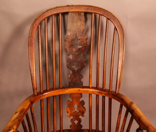 FINE YEW WOOD WINDSOR CHAIR ALLSOP OF WORKSOP C 1840 - ADDITIONAL PHOTO 4