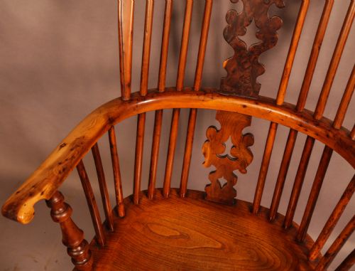 FINE YEW WOOD WINDSOR CHAIR ALLSOP OF WORKSOP C 1840 - ADDITIONAL PHOTO 5