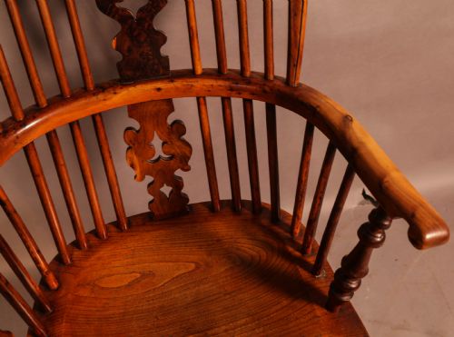 FINE YEW WOOD WINDSOR CHAIR ALLSOP OF WORKSOP C 1840 - ADDITIONAL PHOTO 6