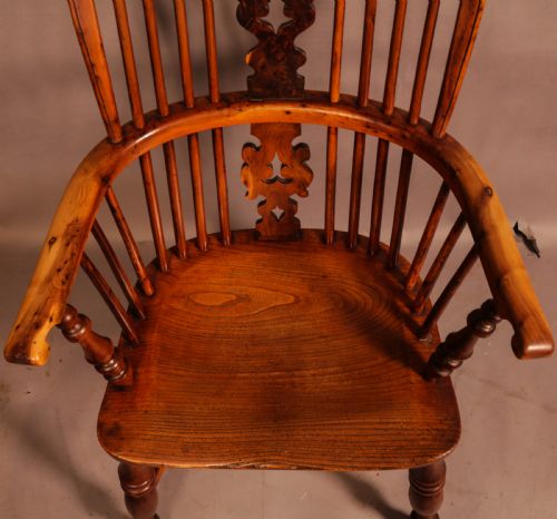 FINE YEW WOOD WINDSOR CHAIR ALLSOP OF WORKSOP C 1840 - ADDITIONAL PHOTO 9