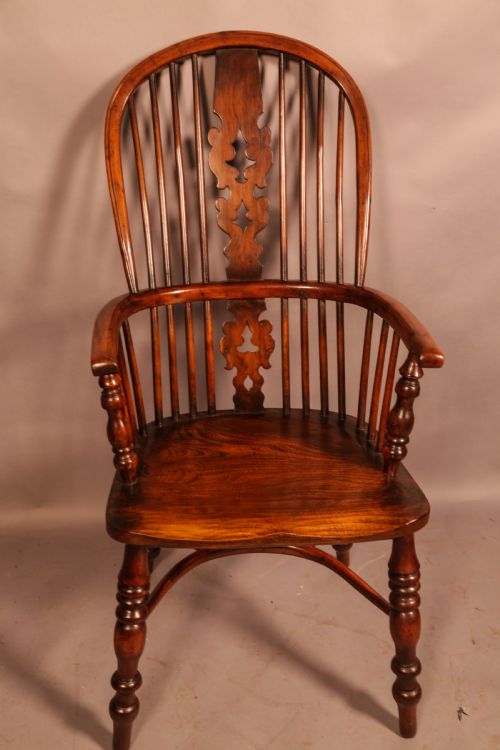 yew wood high back windsor chair allsop of worksop - CATEGORY: ANTIQUE CHAIRS - DATED 19TH CENTURY