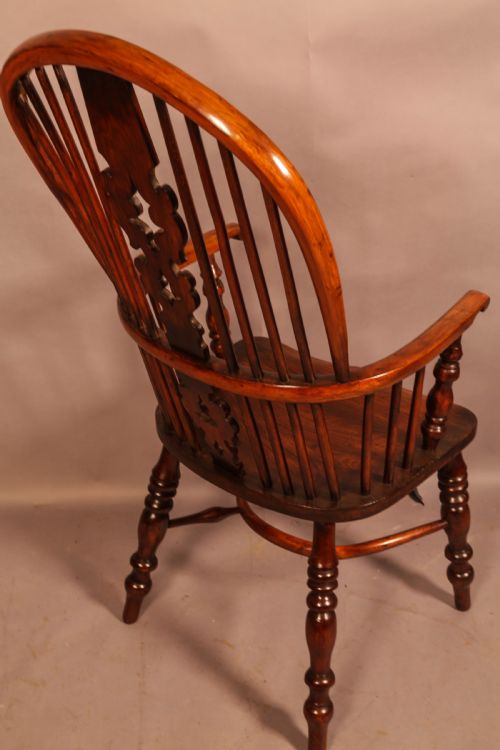 YEW WOOD HIGH BACK WINDSOR CHAIR ALLSOP OF WORKSOP - ADDITIONAL PHOTO 1
