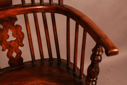 YEW WOOD HIGH BACK WINDSOR CHAIR ALLSOP OF WORKSOP - ADDITIONAL PHOTO 2