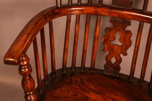 YEW WOOD HIGH BACK WINDSOR CHAIR ALLSOP OF WORKSOP - ADDITIONAL PHOTO 3